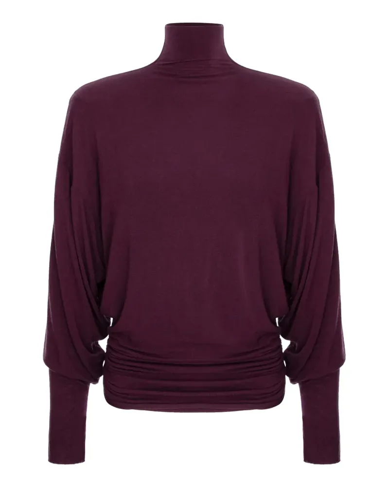 MANURÍ Romy Bluse mit wattierten Schultern - Violett Violett