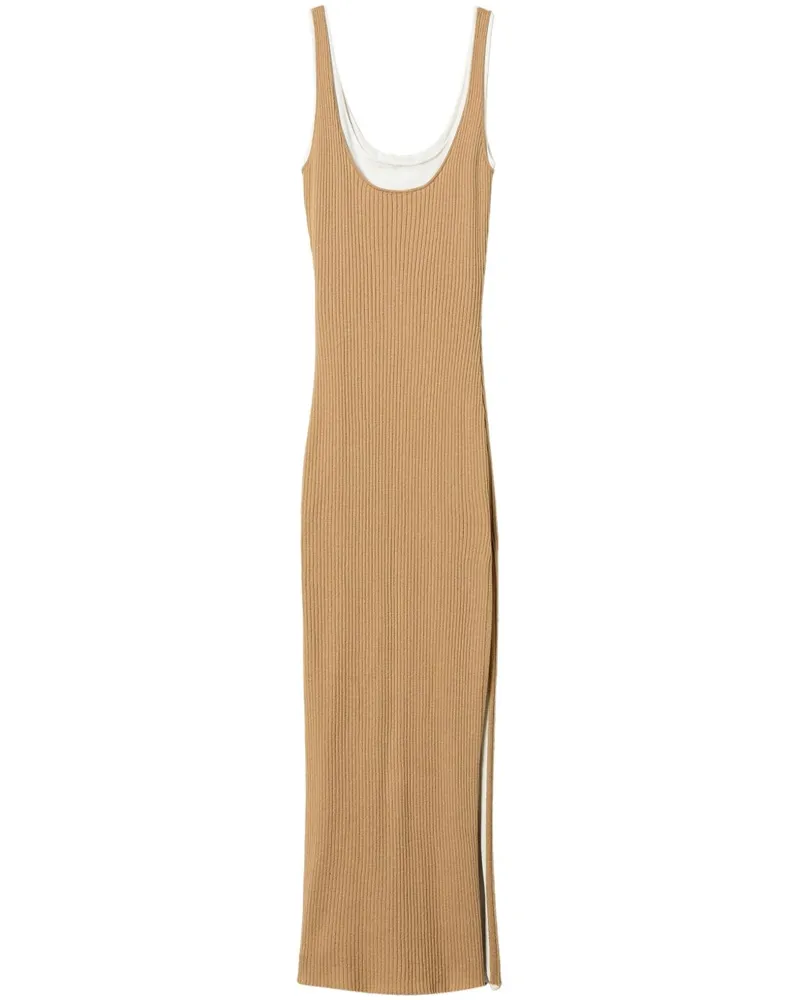 Twin-Set Gestricktes Kleid mit Trompe oeil-Effekt - Nude Nude