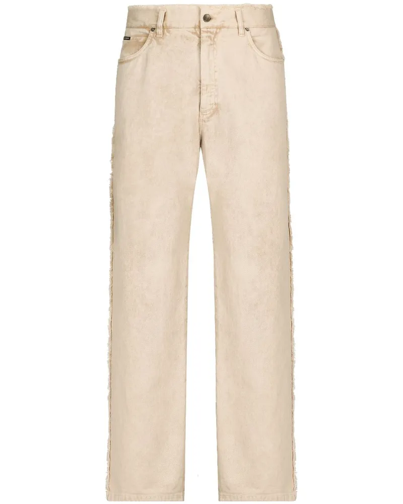 Dolce & Gabbana Ausgefranste Jeans mit lockerem Schnitt - Nude Nude