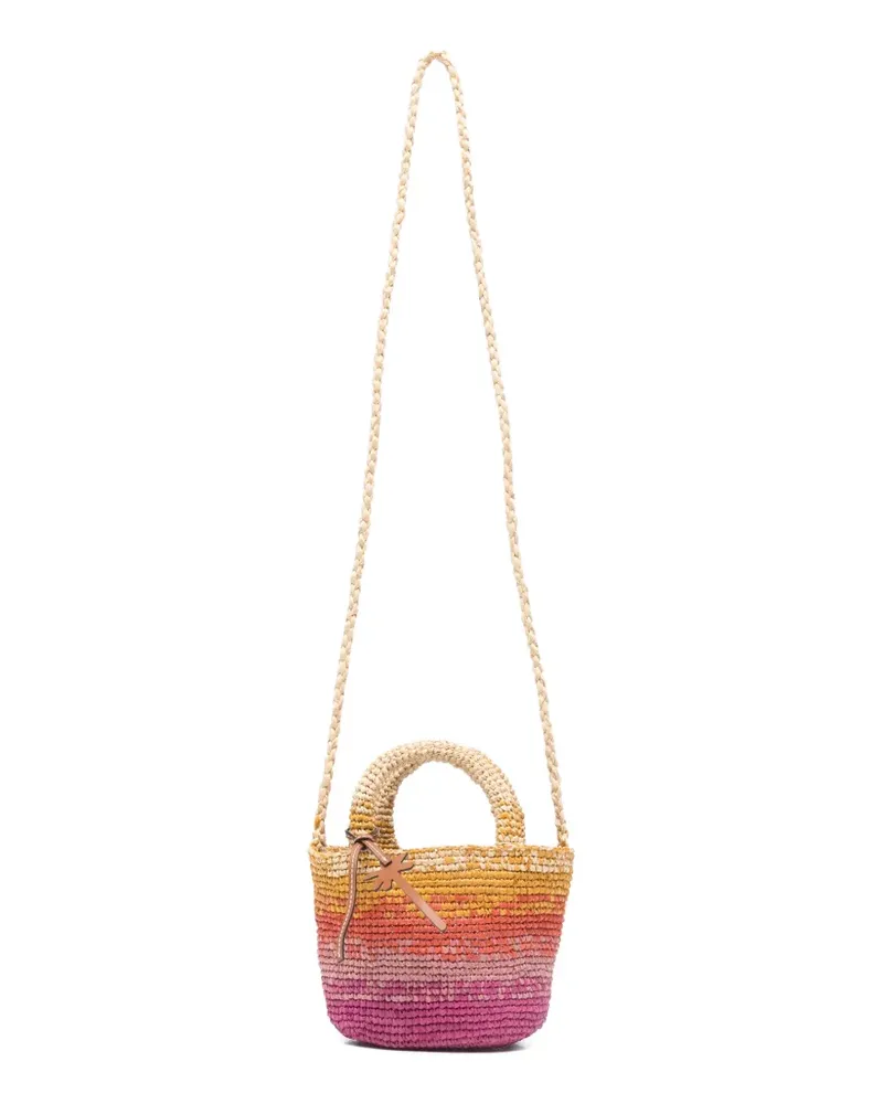 Manebí mini Panier raffia tote bag - Rosa Rosa