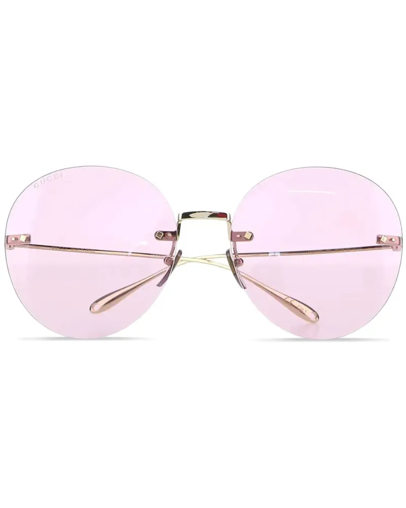 Gucci Sonnenbrille mit rundem Gestell - Gold Gold