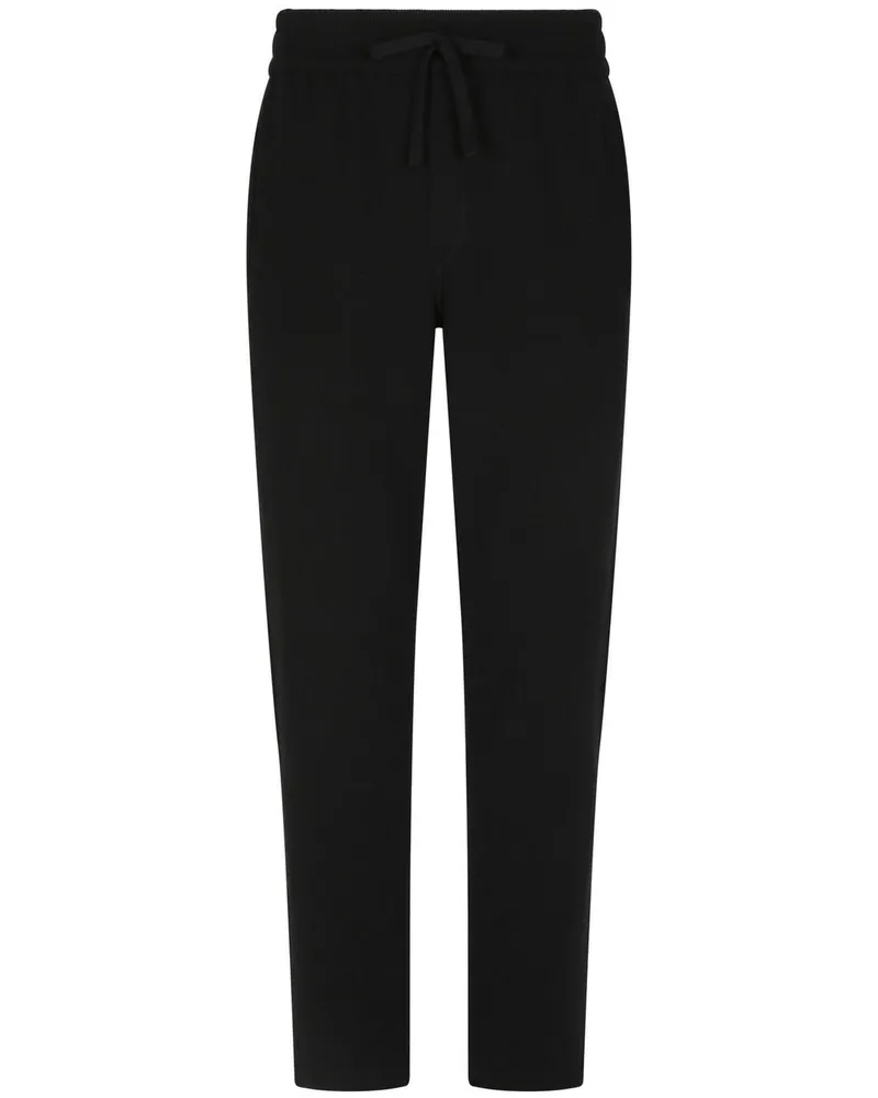 Dolce & Gabbana Kaschmirjogginghose mit DG-Logo - Schwarz Schwarz