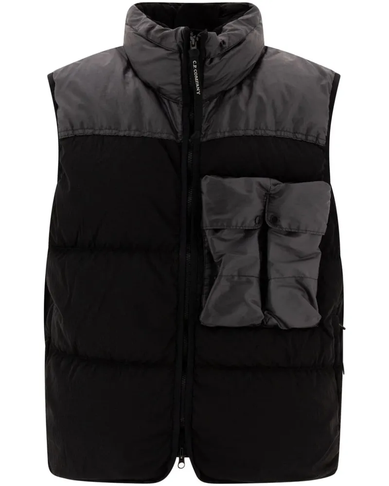 C.P. Company Eco Chrome-R Daunenweste - Schwarz Schwarz