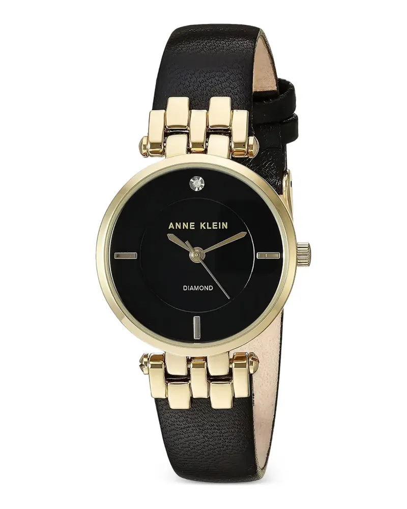 Anne Klein Classic Diamond Armbanduhr 28mm - Schwarz Schwarz