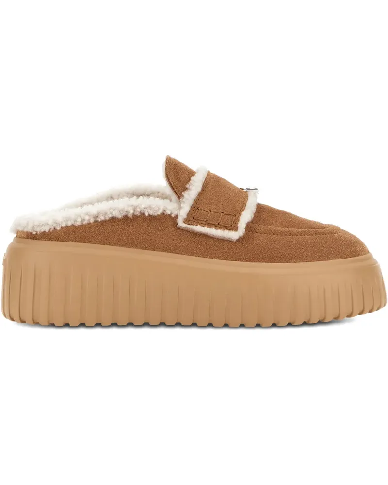 Hogan Plateau-Mules mit H-Streifen - Nude Nude