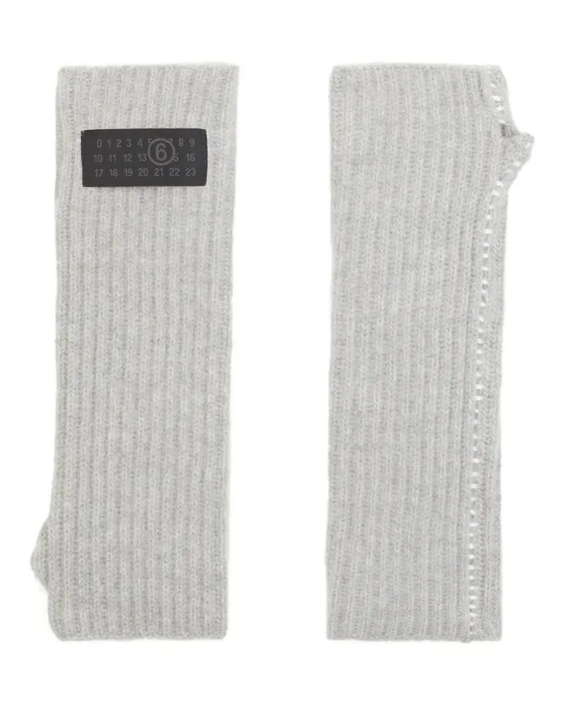 Maison Margiela Handschuhe mit Logo-Patch - Grau Grau