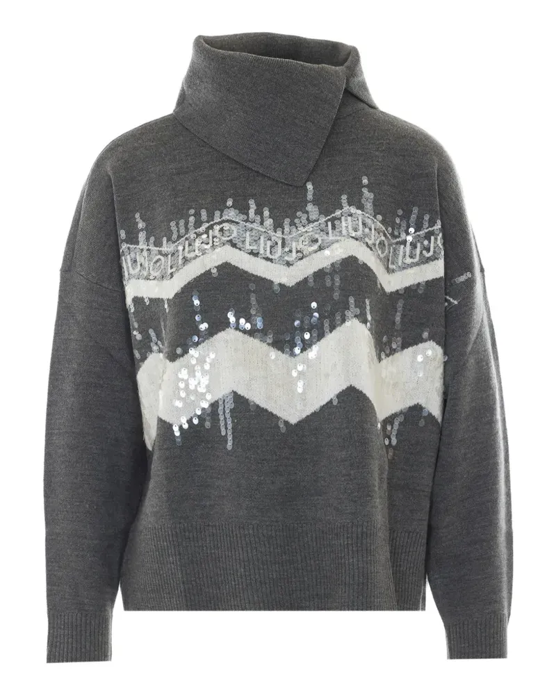 Liu Jo Jacquard-Pullover aus Wollgemisch - Grau Grau