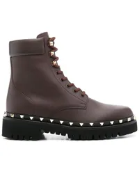 Valentino Garavani Rockstud Military-Stiefel 50mm Braun