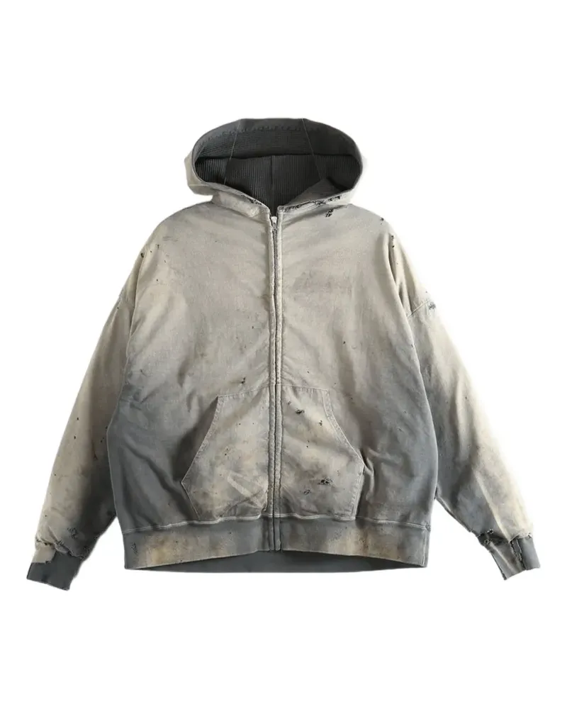 SAINT MXXXXXX distressed-finish hoodie - Grau Grau