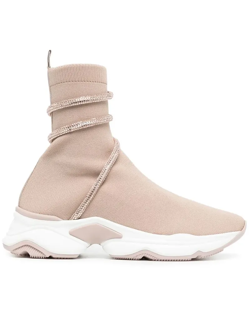 René Caovilla Sock-Sneakers mit Wickelriemen - Braun Braun