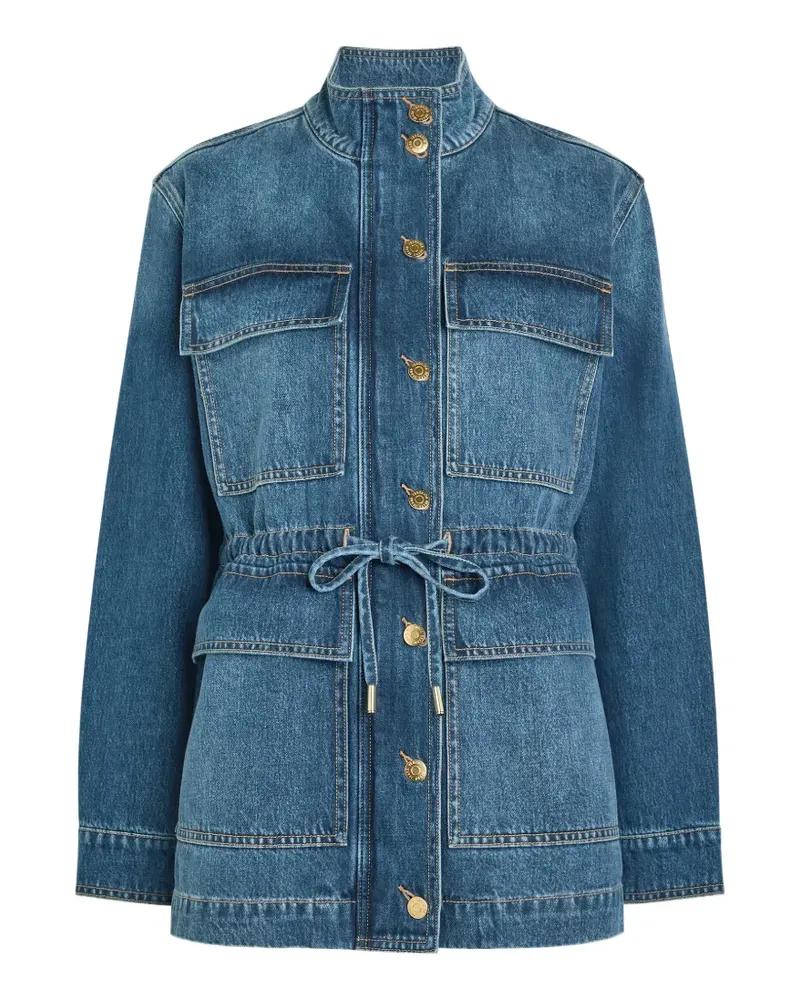 Veronica Beard Truman drawstring pocket demin jacket - Blau Blau