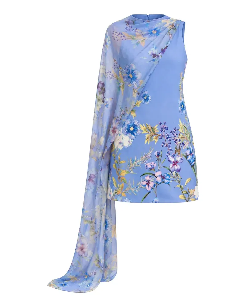 Hemant & Nandita Ayka Sash Minikleid mit Blumenprint - Blau Blau