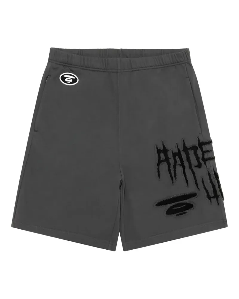 BAPE AAPEUNVS embroidered-logo shorts - Grau Grau