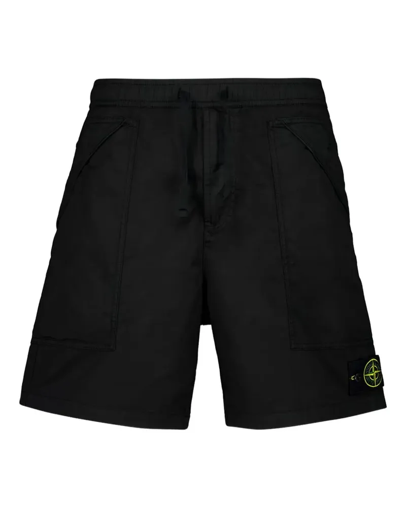Stone Island Shorts mit Logo-Patch - Schwarz Schwarz