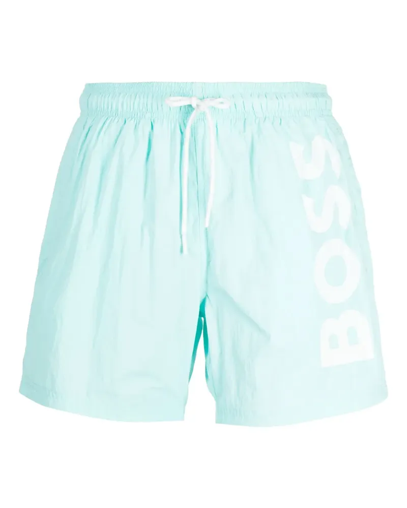 HUGO BOSS Octopus Badeshorts mit Logo-Print - Blau Blau