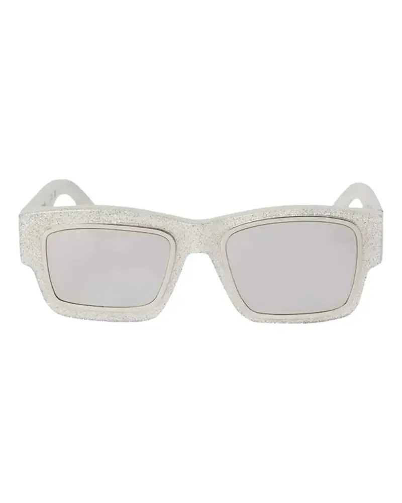 Palm Angels glitter-effect rectangle-frame sunglasses - Silber Silber