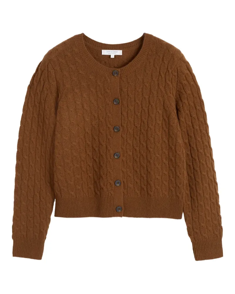 Chinti & Parker Kaschmircardigan mit Zopfmuster - Braun Braun