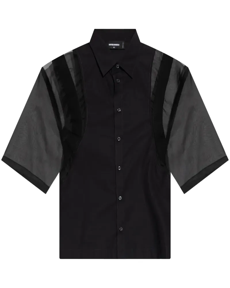 Dsquared2 Hemd mit Sheer-Ärmeln - Schwarz Schwarz
