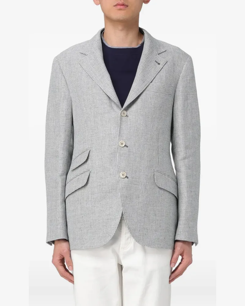 Brunello Cucinelli check-pattern tailored jacket - Grau Grau