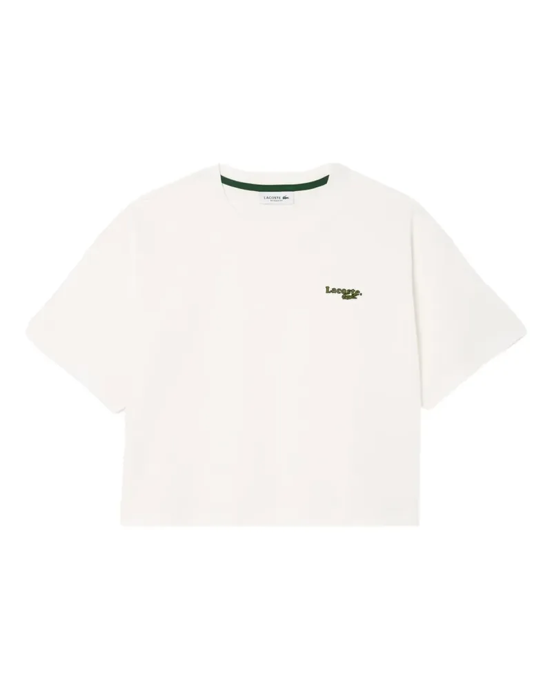 Lacoste T-Shirt mit Logo-Patch - Weiß Weiß