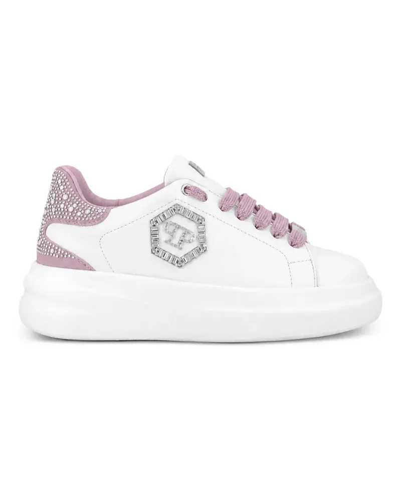 Philipp Plein Megastar Sneakers mit Strass - Weiß Weiß