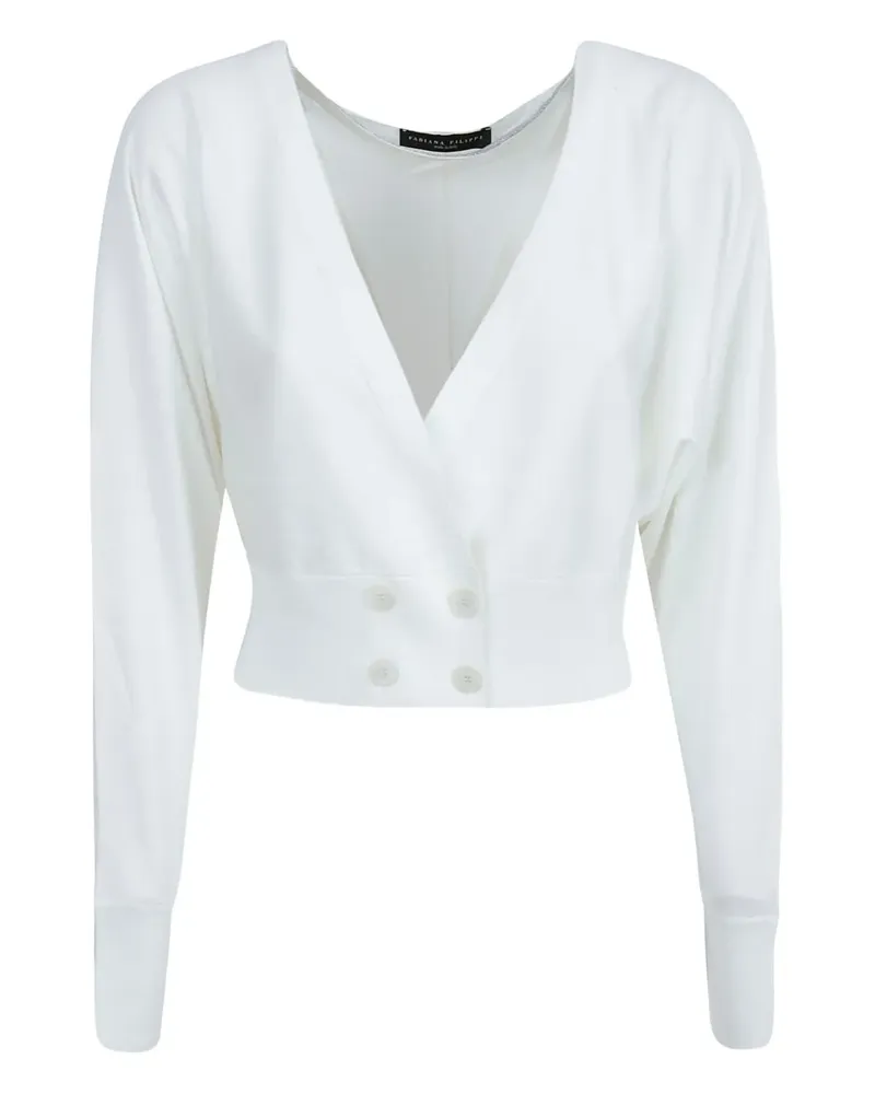 Fabiana Filippi double-breasted wrap top - Weiß Weiß