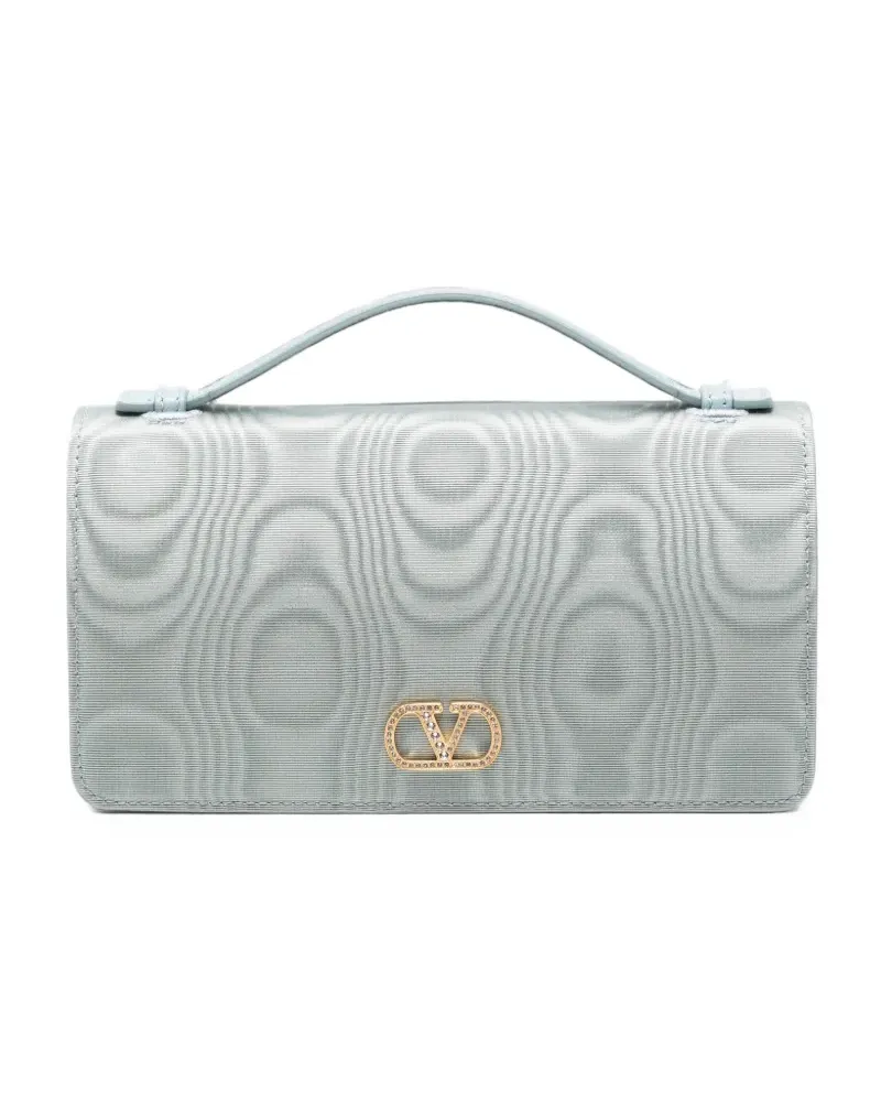 Valentino Garavani logo-plaque clutch bag - Blau Blau