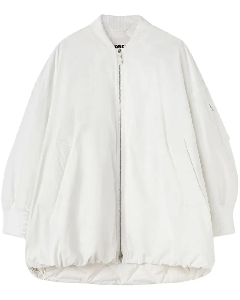 Jil Sander Gefütterte Jacke mit Reißverschluss - Weiß Weiß