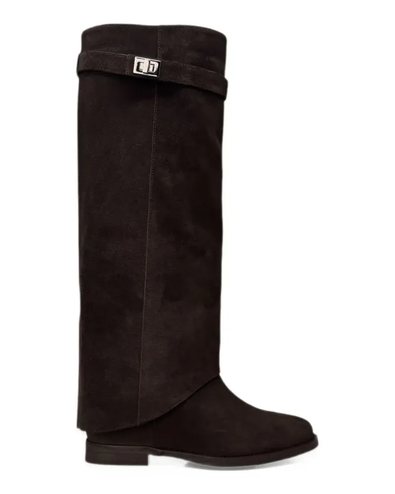Via Roma 15 buckle-detail gaiter knee-high boots - Braun Braun