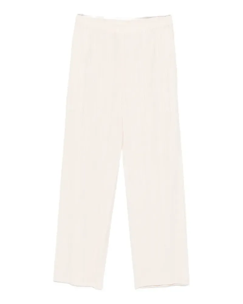 Issey Miyake pleated cropped trousers - Gelb Gelb