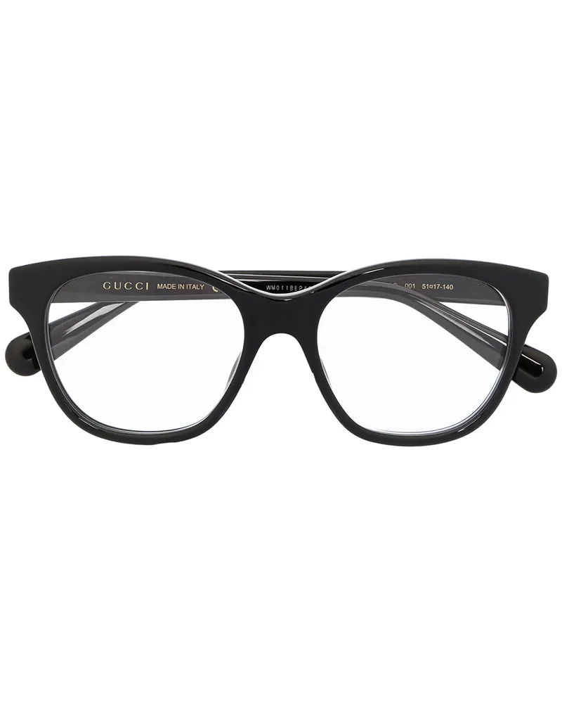 Gucci Brille mit eckigem Gestell - Schwarz Schwarz