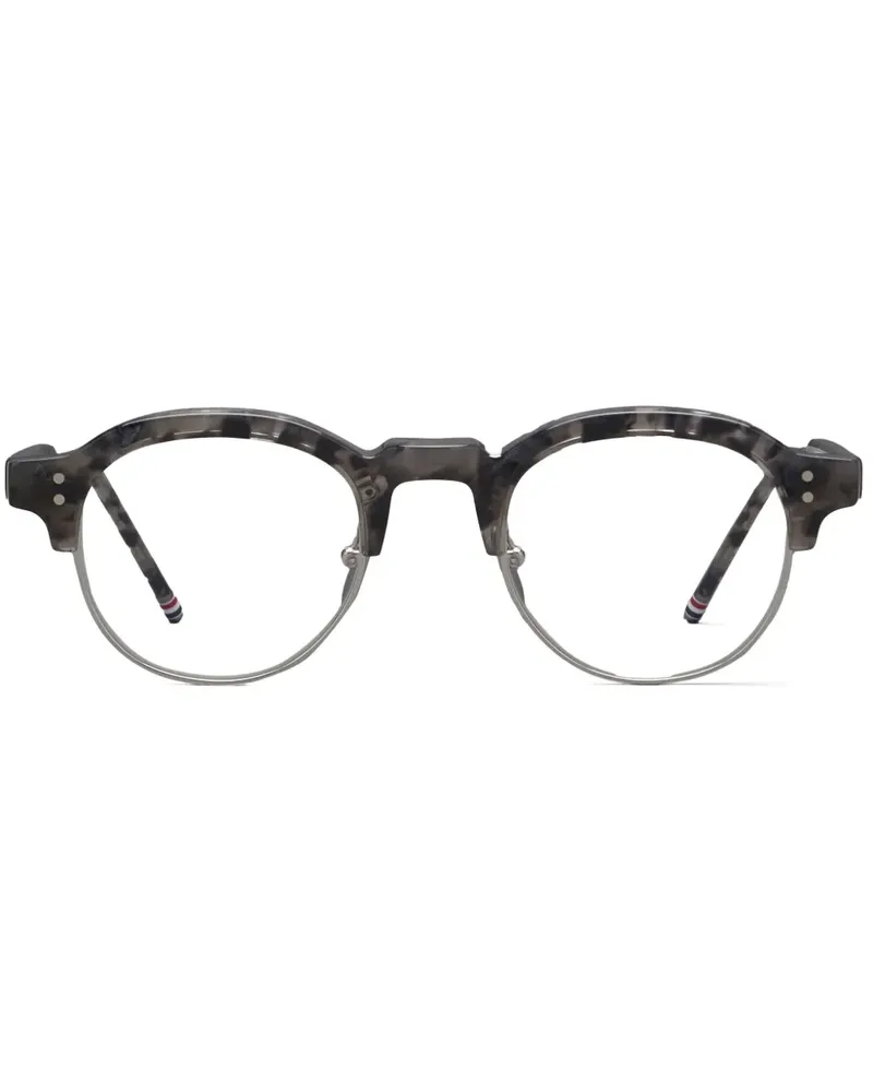 Thom Browne Ovale Brille in Schildpattoptik - Grau Grau
