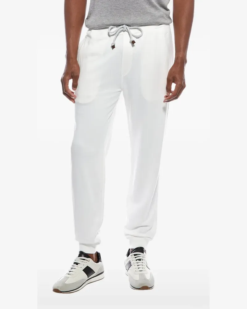 Brunello Cucinelli drawstring track pants - Weiß Weiß