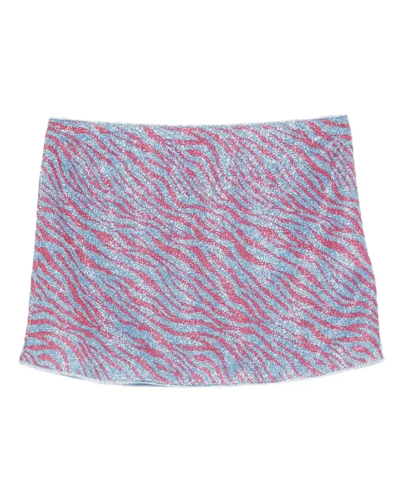 Oséree zebra-print midi skirt - Blau Blau