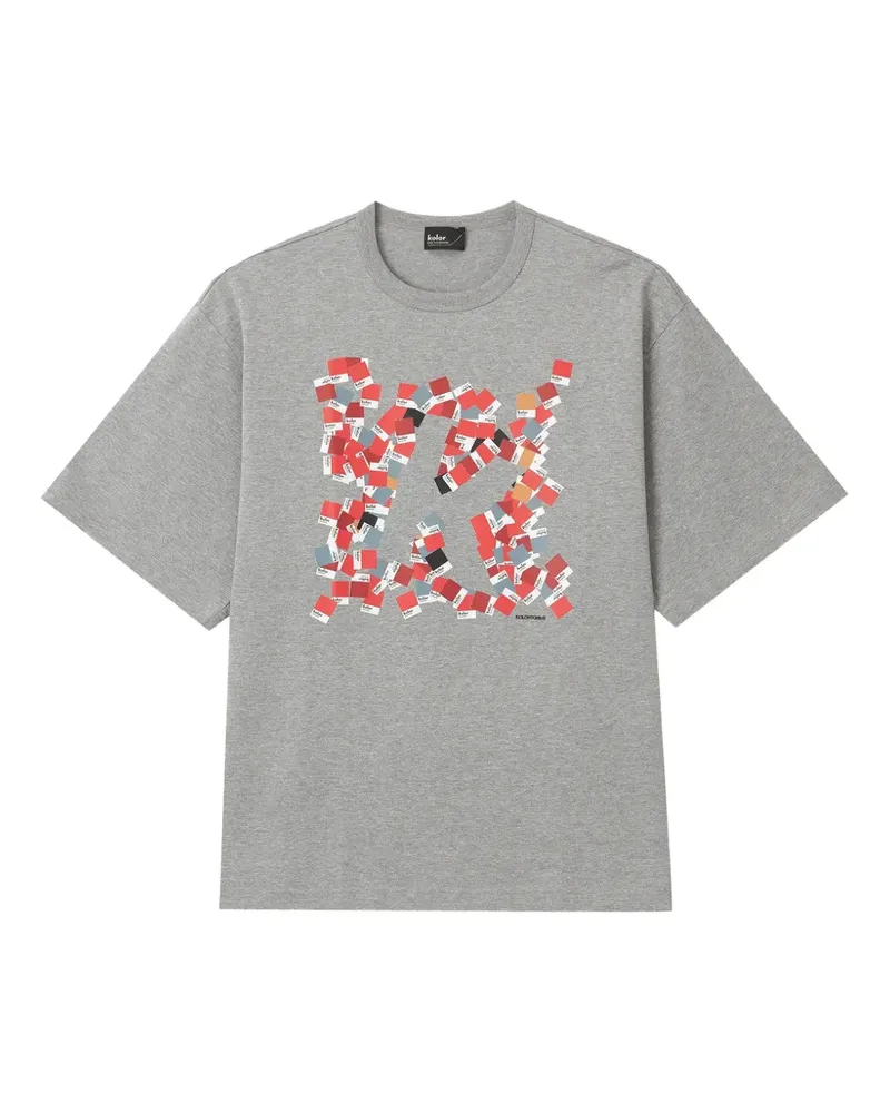 kolor T-Shirt mit grafischem Print - Grau Grau