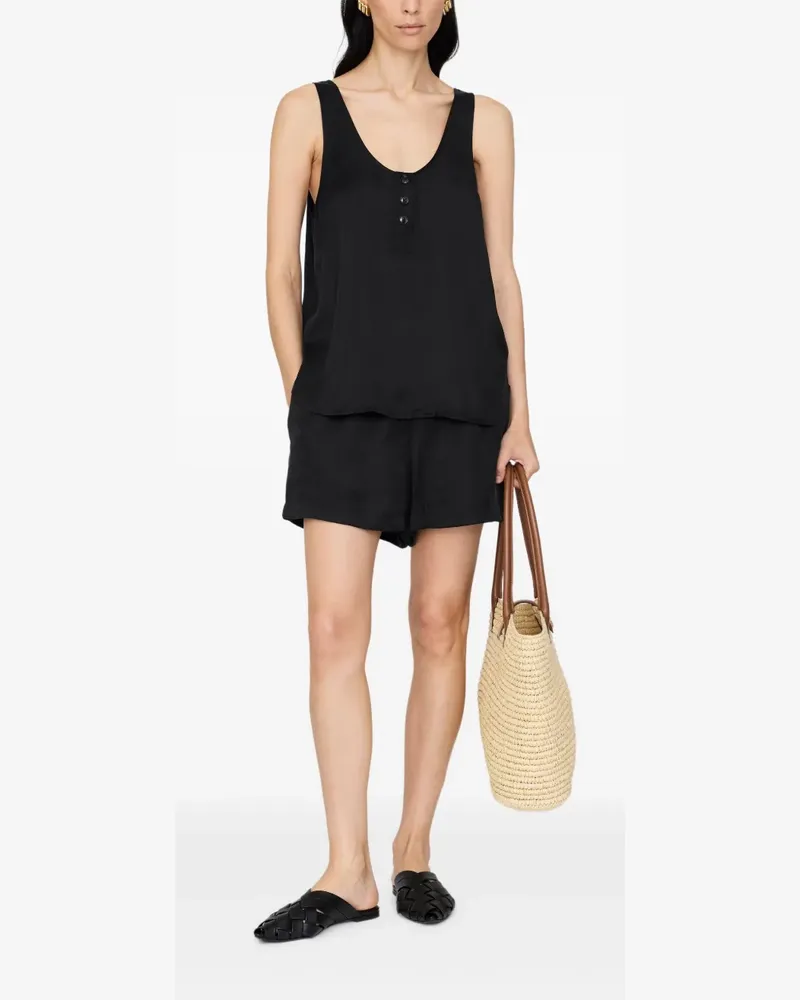 Anine Bing Evy Tanktop mit Knopfleiste - Schwarz Schwarz