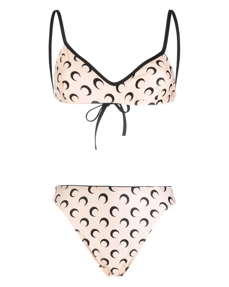 Marine Serre Bikini mit Sichelmond-Print - Nude Nude