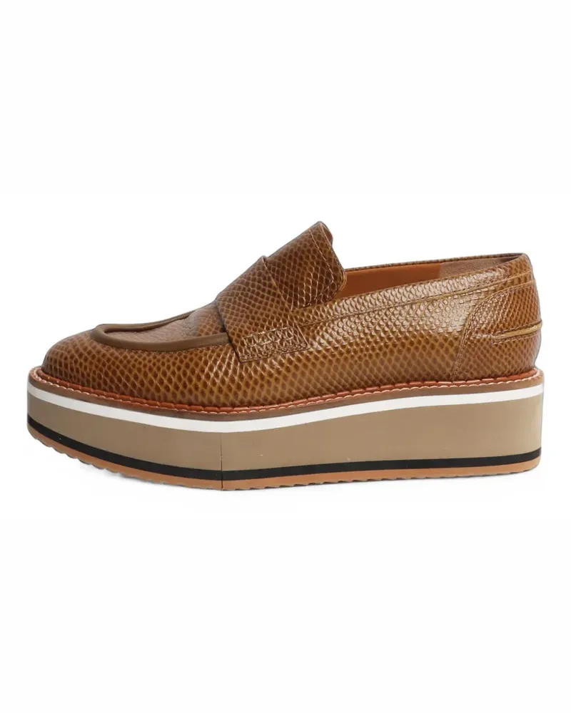 Robert Clergerie Plateau-Schuhe mit Schlangenprägung - Braun Braun