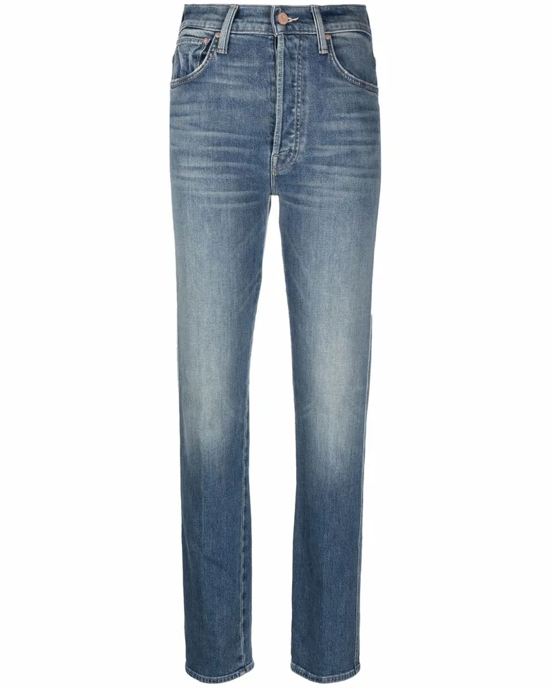 Mother Ausgeblichene Straight-Leg-Jeans - Blau Blau