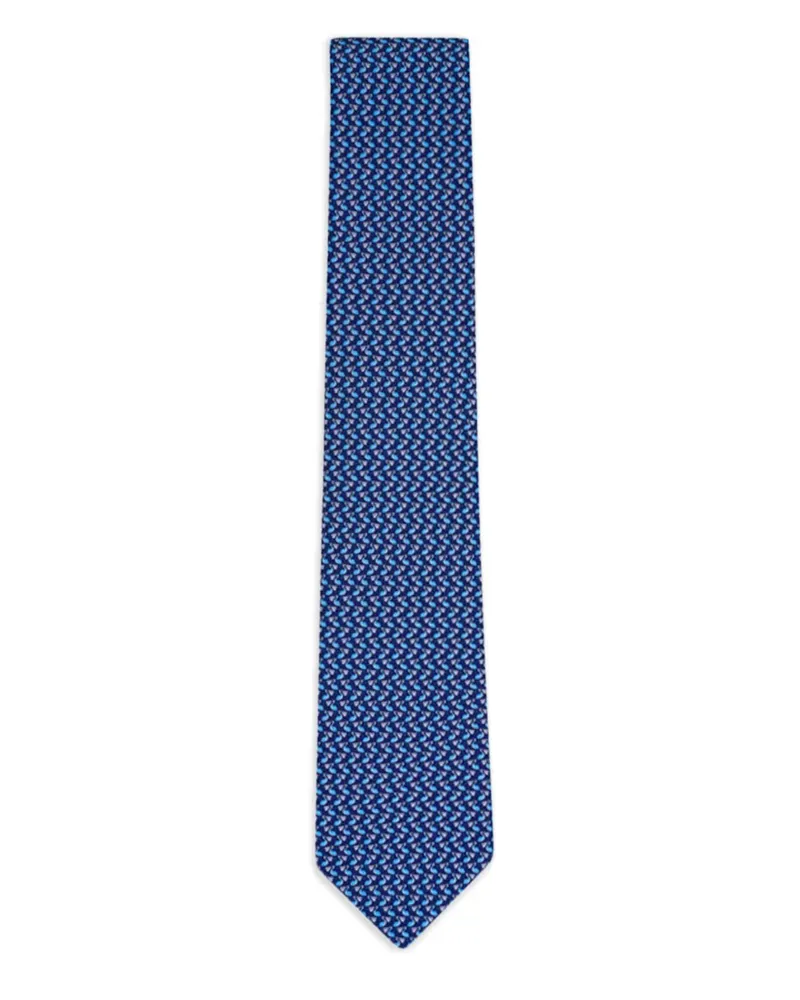 Ferragamo patterned tie - Blau Blau