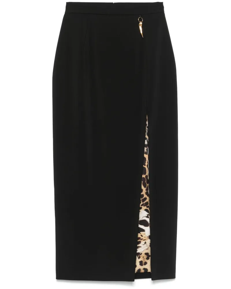 Roberto Cavalli Midirock mit Schlitz - Schwarz Schwarz