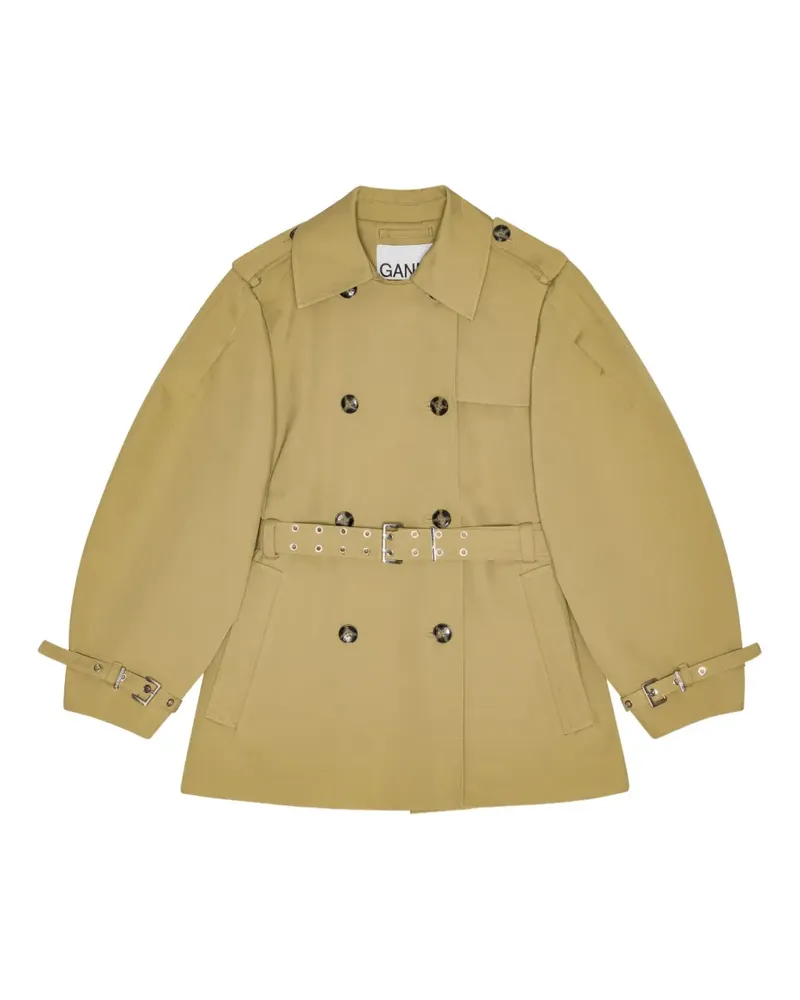 Ganni Trenchcoat mit Ballonärmeln - Nude Nude