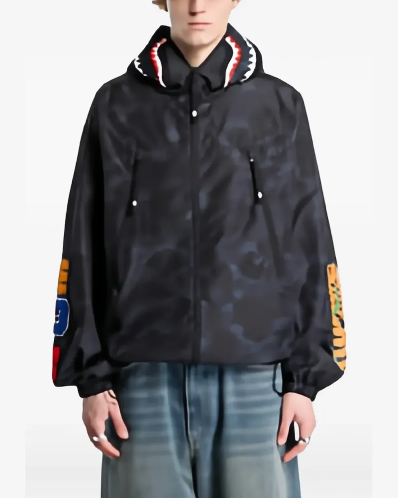 BAPE Shark Reflective Ripstop zip-fastening jacket - Schwarz Schwarz