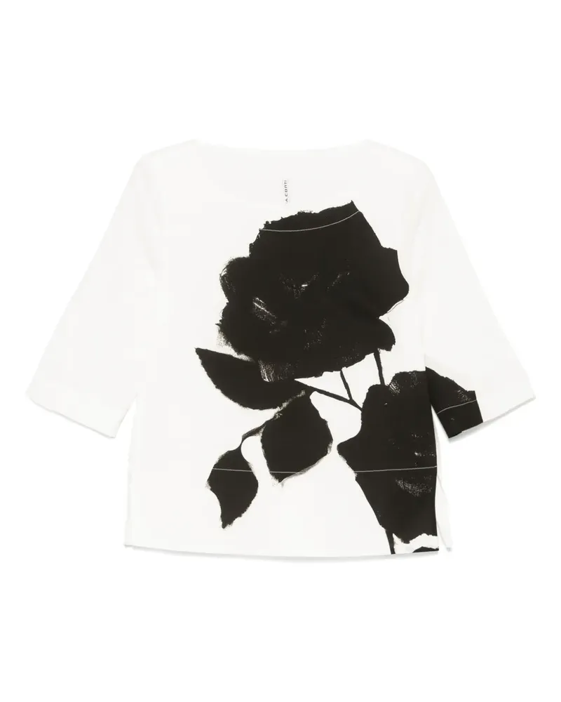 Liviana Conti T-Shirt mit Blumen-Print - Weiß Weiß