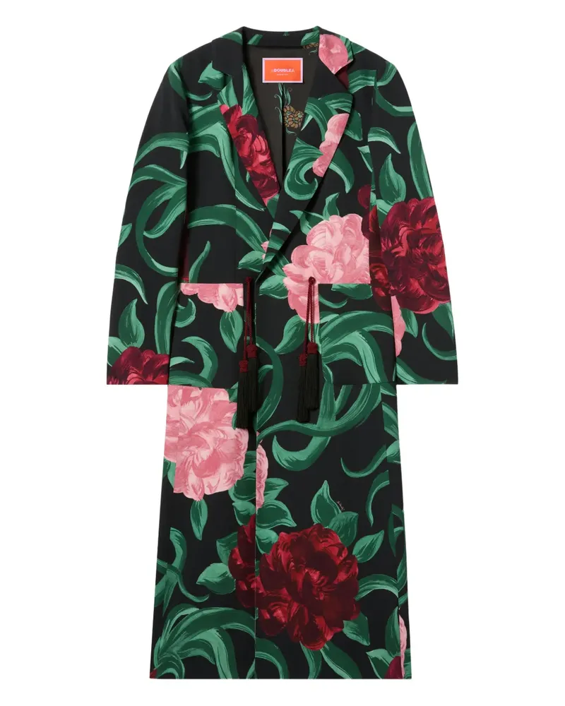 La DoubleJ Duster Mantel mit Blumenquasten - Schwarz Schwarz