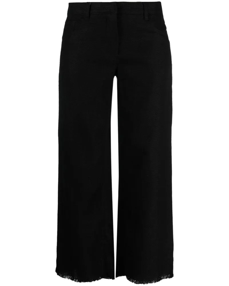 Max Mara Cropped-Hose aus Leinengemisch - Schwarz Schwarz