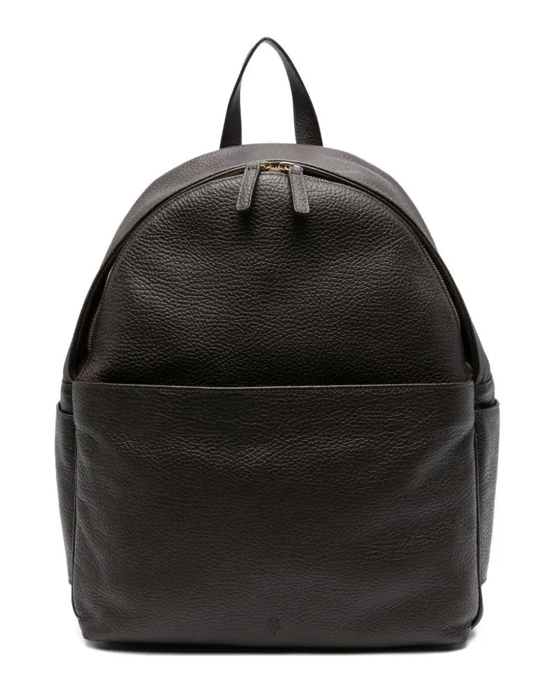 Eleventy Leder-Rucksack mit Henkel - Braun Braun