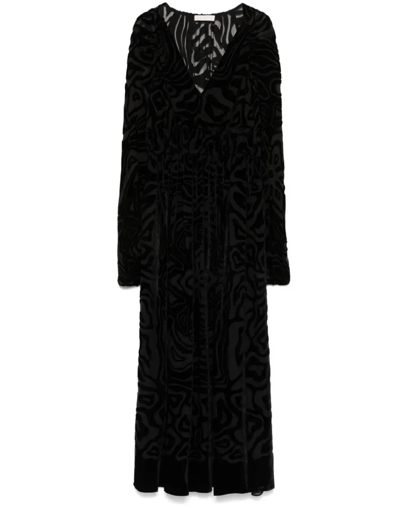 Ulla Johnson Elora Midikleid - Schwarz Schwarz