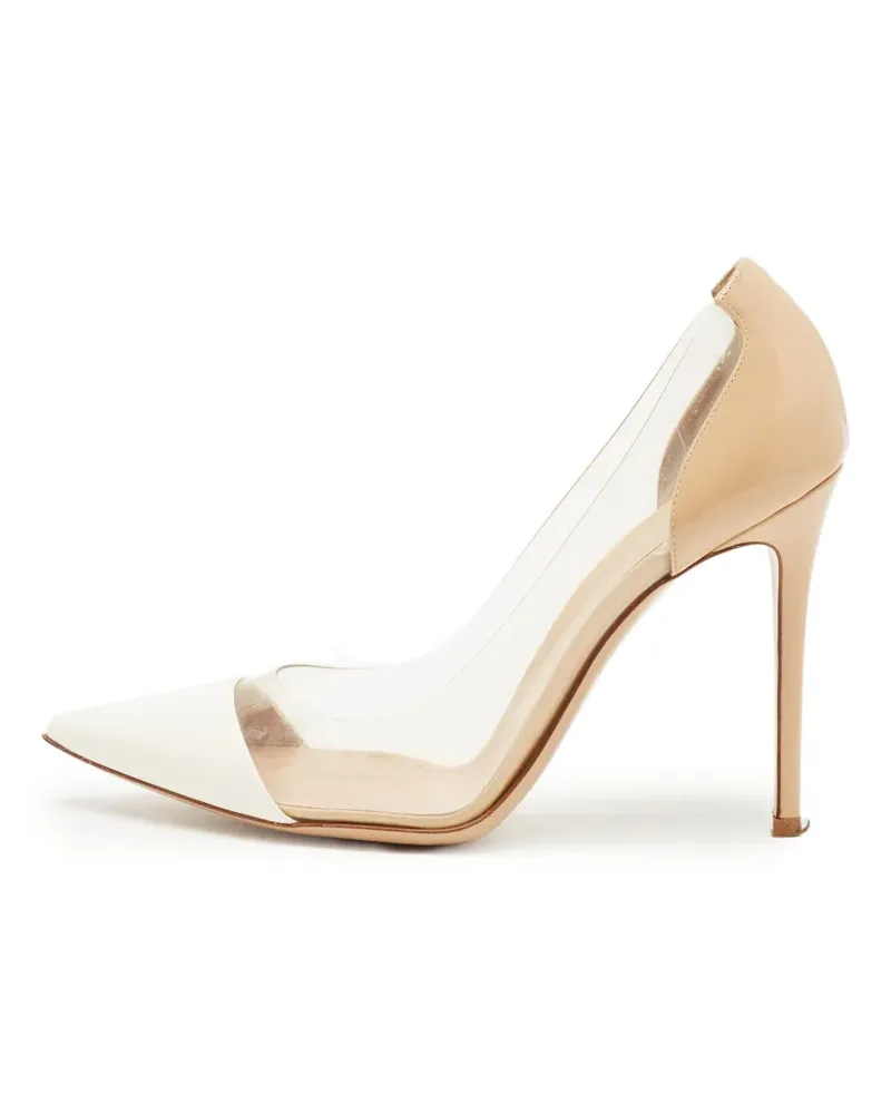 Gianvito Rossi Plexi Pumps mit spitzer Kappe - Weiß Weiß