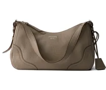 Große Aimèe Schultertasche aus Leder - Grau